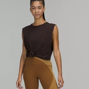 Lululemon NWT modal pleated shoulder tank French Press size 4